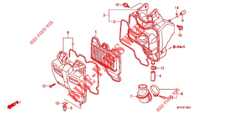 AIR CLEANER  (2) for Honda XRM 125 MOTARD, CASTED WHEELS 2010