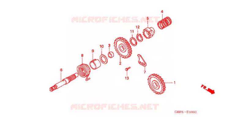 KICK STARTER SPINDLE  Honda MOTO 85 CR 2003  CR85RB3