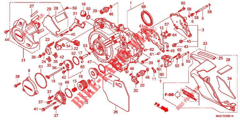 RIGHT CRANKCASE COVER (VFR1200FD) for Honda VFR 1200 DCT 2010