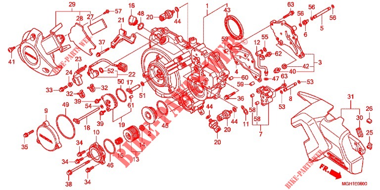 RIGHT CRANKCASE COVER  for Honda CROSSTOURER 1200 S 2014