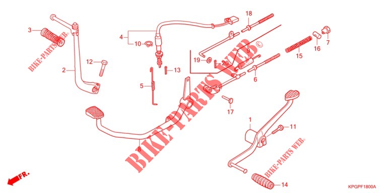 PEDAL/KICK STARTER ARM  for Honda 125 ROAD SPORT RS 2012