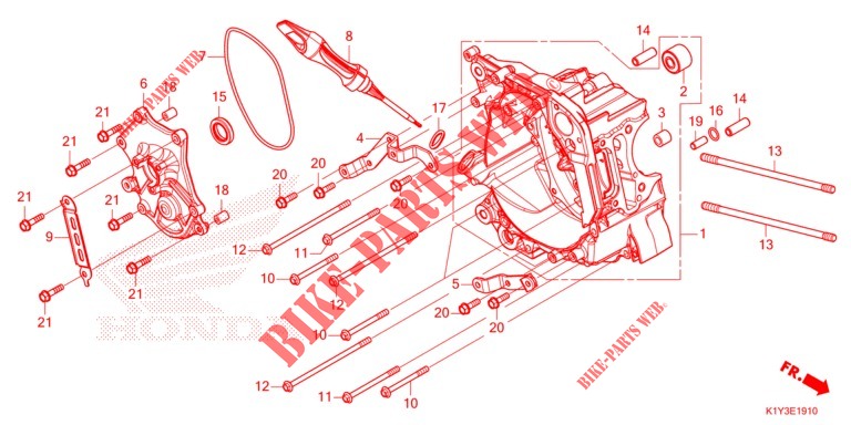 RIGHT CRANKCASE  for Honda PCX 125 ABS 2021