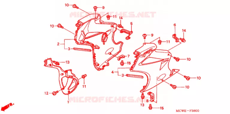 LOWER COWL  Honda MOTO 800 VFR 2010  VFR800A9