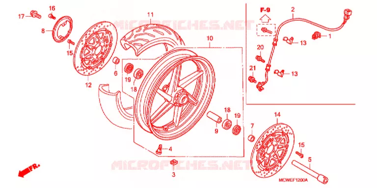 FRONT WHEEL  Honda MOTO 800 VFR 2009  VFR8009