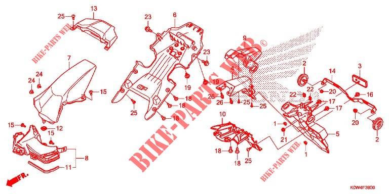 REAR FENDER  for Honda ADV 150 ABS 2021