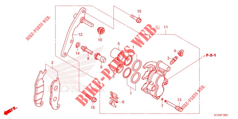 FRONT BRAKE CALIPER  (ABS) for Honda PCX 160 ABS 2021