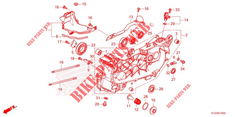 LEFT CRANKCASE  for Honda PCX 150 2021