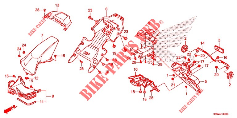 REAR FENDER  for Honda ADV 150 ABS 2021