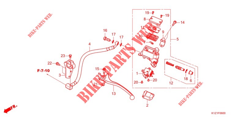 REAR BRAKE MASTER CYLINDER for Honda PCX 160 2021