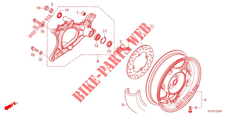 REAR WHEEL/SWINGARM  for Honda PCX 160 2021