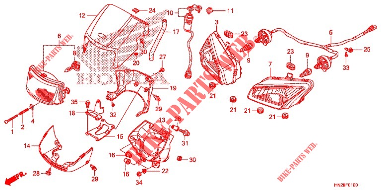 HEADLIGHT  for Honda FOURTRAX 500 FOREMAN RUBICON Hydrostatic CAMO 2011