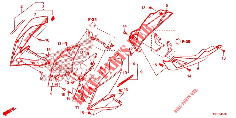 RADIATOR SIDE PANELS   BELLY PAN for Honda CB 300 F ABS 2016