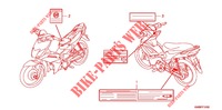 CAUTION LABEL   for Honda DASH 110 SPOKED WHEELS 2011