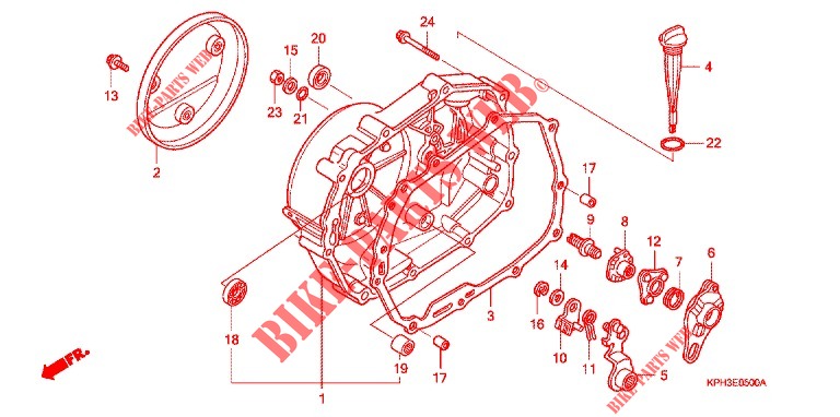RIGHT CRANKCASE COVER for Honda WAVE 125  PGMFi  Electric start 2005