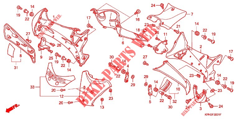 MAIN PIPE COVER/LEG SHIEL D (ANF1256,7,8/AFS125A,B) for Honda WAVE 125  PGMFi  Electric start 2011
