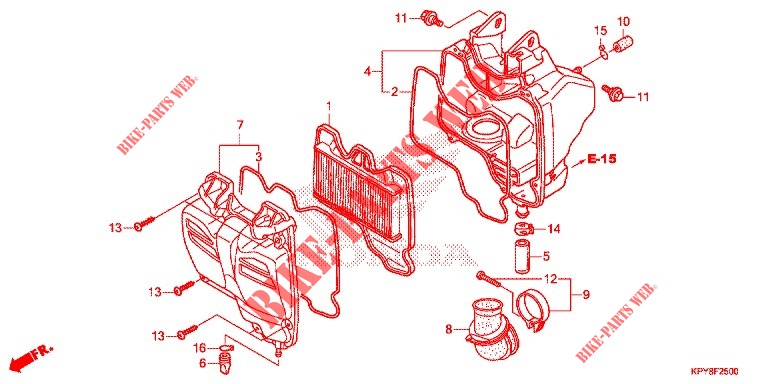 AIR CLEANER   for Honda XRM 125 REAR BRAKE DRUM 2016