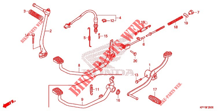 PEDAL/KICK STARTER ARM  for Honda XRM 125 REAR BRAKE DRUM 2014