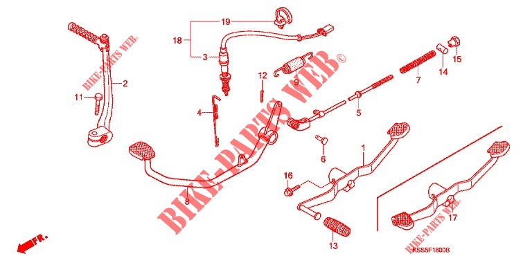 KICK STARTER ARM   BRAKE PEDAL   GEAR LEVER for Honda BIZ 125 PEDAL ARRANQUE UNICAMENTE 2011