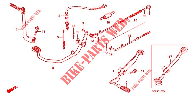KICK STARTER ARM   BRAKE PEDAL   GEAR LEVER for Honda POP 100 3BR 2011