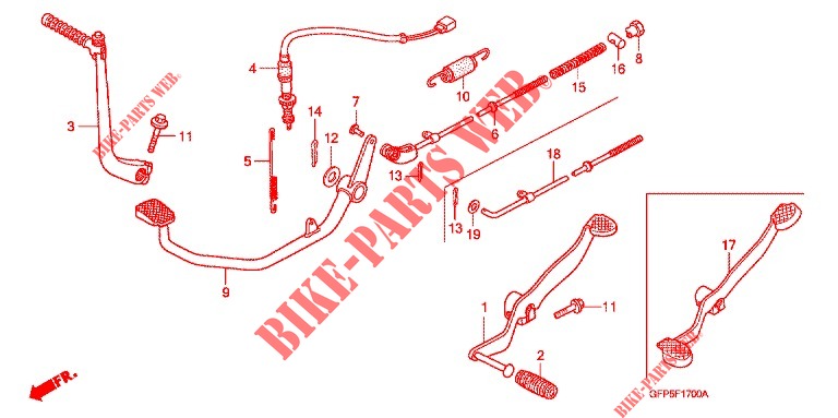 KICK STARTER ARM   BRAKE PEDAL   GEAR LEVER for Honda POP 100 4BR 2011