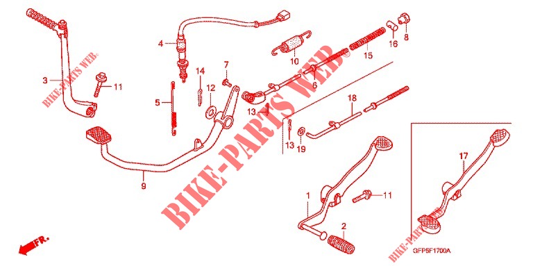 KICK STARTER ARM   BRAKE PEDAL   GEAR LEVER for Honda POP 100 5BR 2011