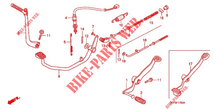 KICK STARTER ARM   BRAKE PEDAL   GEAR LEVER for Honda POP 100 BR 2011