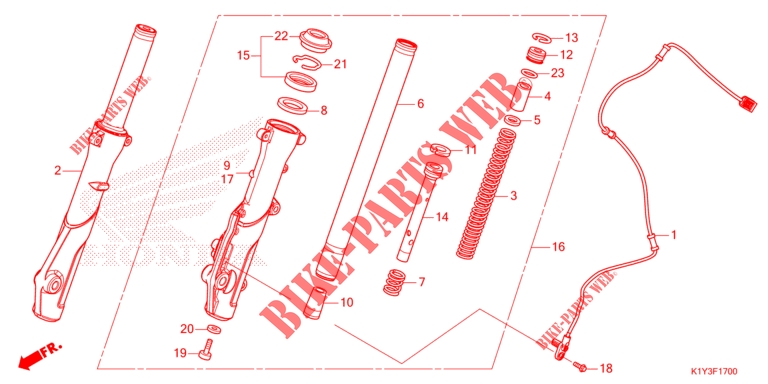 FRONT FORK/STEERING STEM for Honda PCX 125 2023
