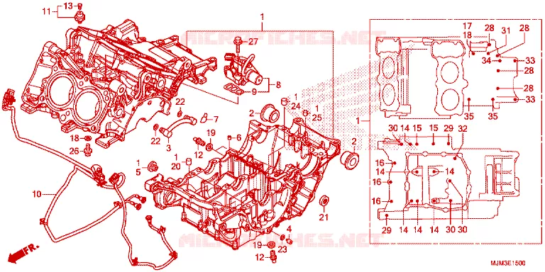 CRANKCASE COVER Honda MOTO 800 VFR 2014  VFR800FE