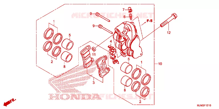 FRONT RIGHT BRAKE CALIPER (VFR800FE/G) Honda MOTO 800 VFR 2014  VFR800FE