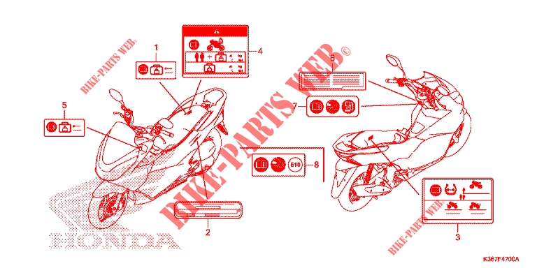 CAUTION LABEL for Honda PCX 150 2016