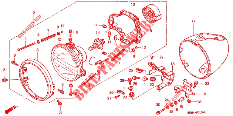 HEADLIGHT for Honda VT 1100 SHADOW C3 AERO 2001
