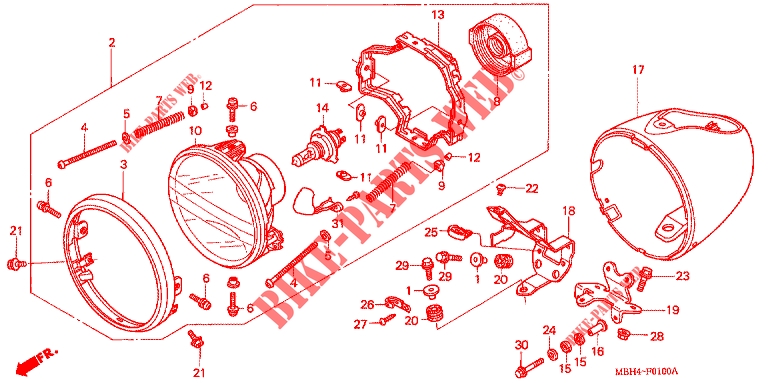 HEADLIGHT for Honda VT 1100 SHADOW C3 AERO 2002