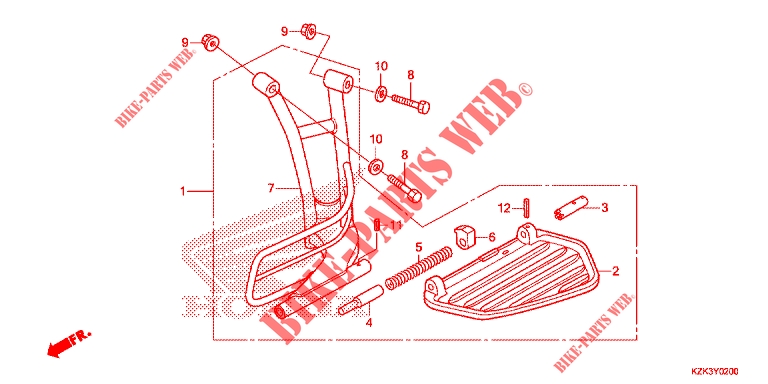 FOOT REST for Honda SCV 110 DIO 2013