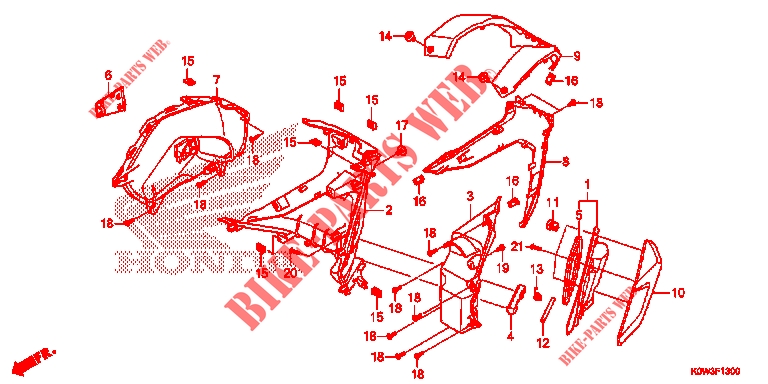     COUVERCLE INTERNE for Honda ADV 150 ABS 2020