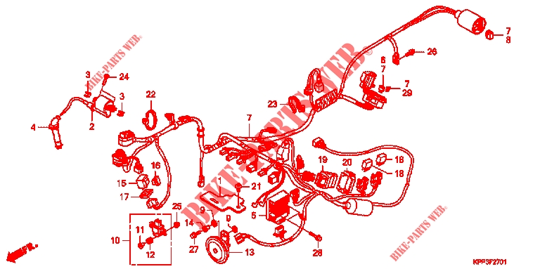     FAISCEAU DES FILS (CBR150RB/C/D) for Honda CBR 150 R 2011