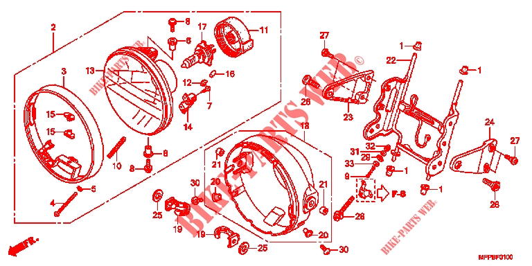     PROJECTEUR (CB1300/A) for Honda CB 1300 SUPER FOUR ABS 2011