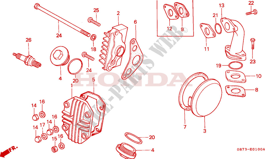 CYLINDER HEAD COVER for Honda C 70 Z DOUBLE SEAT, KM/H 1982