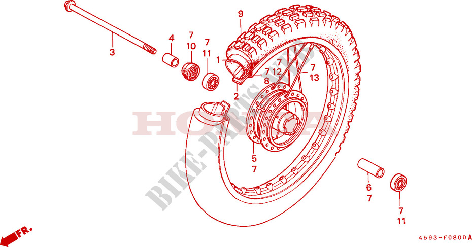 FRONT WHEEL for Honda CT 110 TRAIL 1982