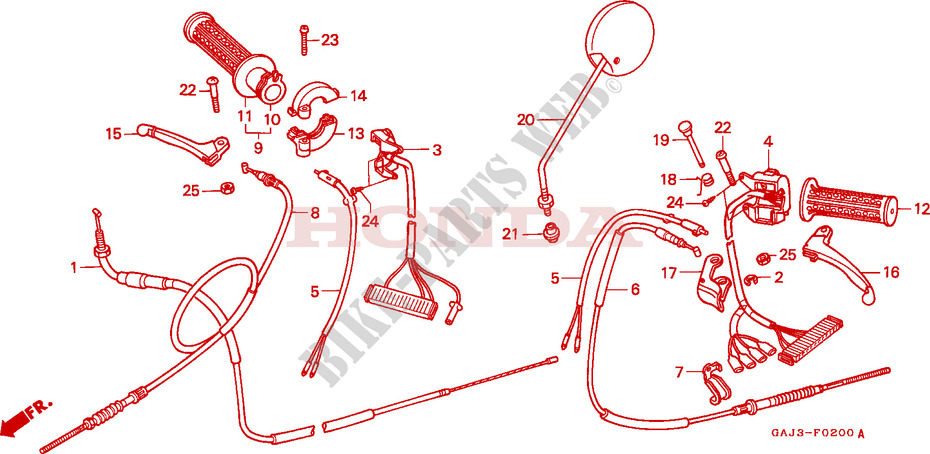LEVER   SWITCH   CABLE for Honda NE 50 VISION 1990