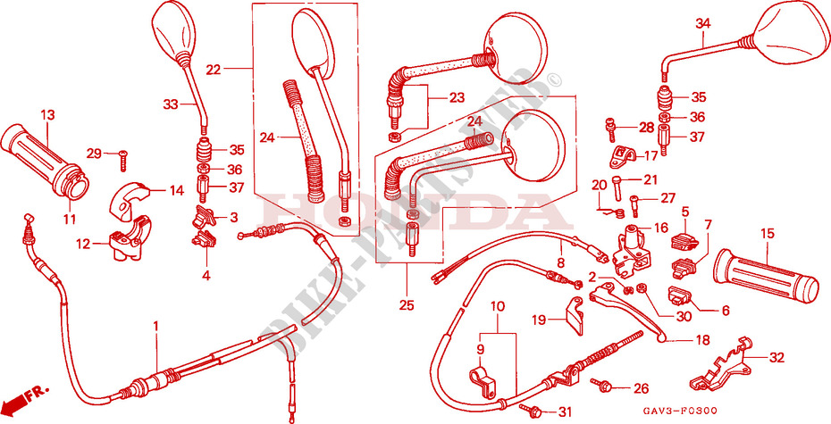 SWITCH    CABLES   LEVERS   GRIPS for Honda BALI 50 1993