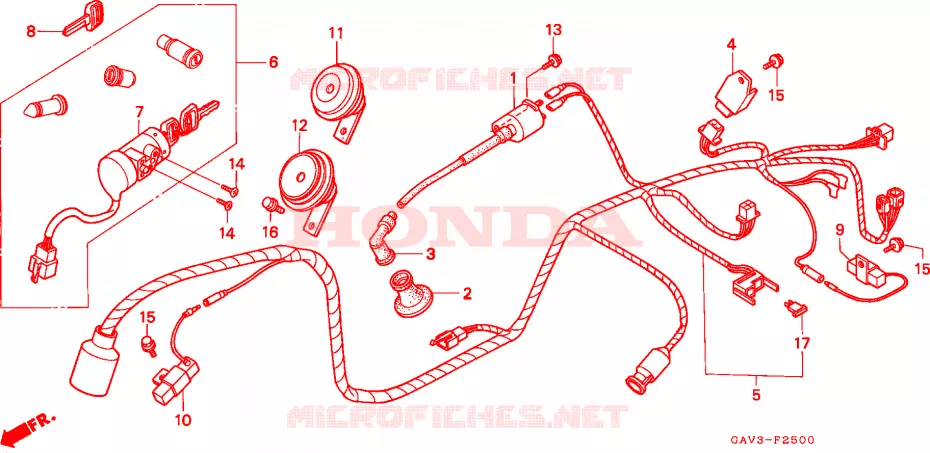 WIRE HARNESS Honda SCOOTER 50 BALI 1994  SJ50R