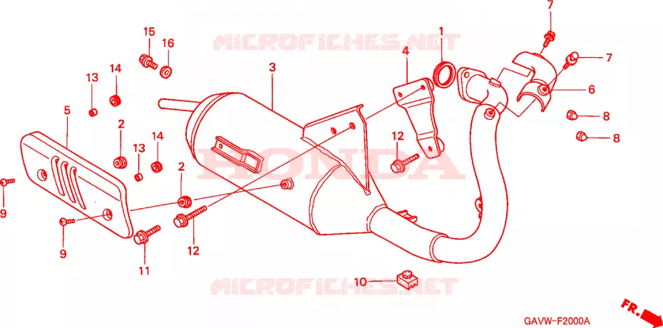 EXHAUST MUFFLER Honda SCOOTER 50 BALI 1997  SJ50V