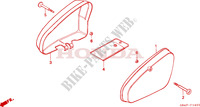SIDE COVERS for Honda CUB 50 RECTANGLE BACK MIRROR 1993