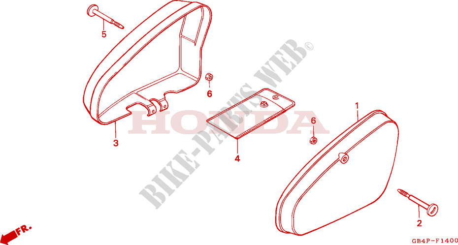 SIDE COVERS for Honda CUB 50 RECTANGLE BACK MIRROR 1993