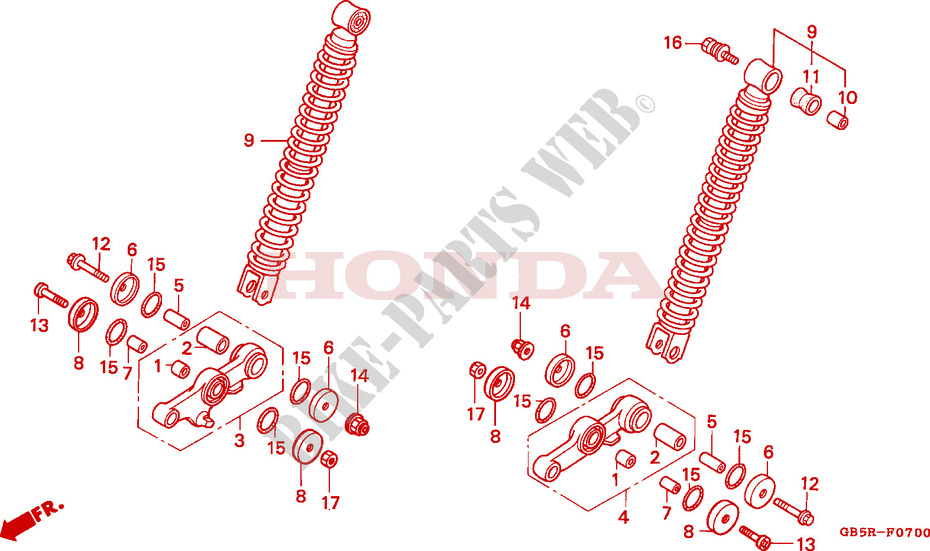 FRONT SHOCK ABSORBER for Honda C 90 single seat, round front light 1994