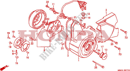 LEFT CRANKCASE COVER   ALTERNATOR (C90MF/MG/MN) for Honda C 90 self starter*square shape winker 1992