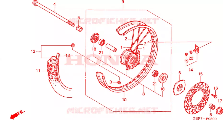 FRONT WHEEL Honda MOTO 85 CR 2006  CR85RB6