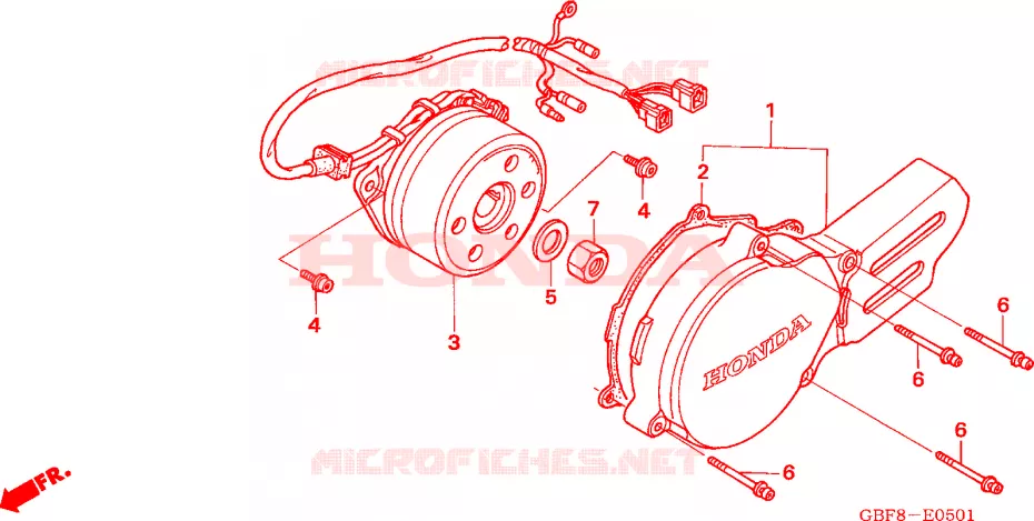 LEFT CRANKCASE COVER  Honda MOTO 85 CR 2005  CR85R5