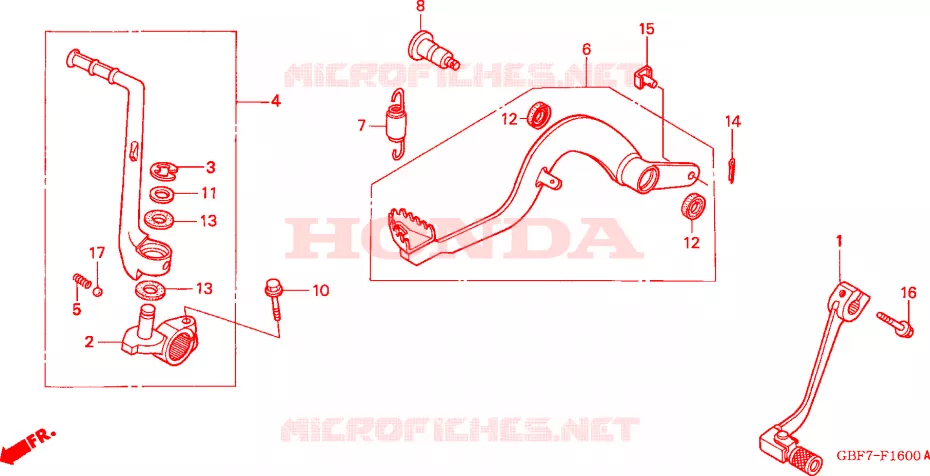 PEDAL Honda MOTO 85 CR 2005  CR85R5