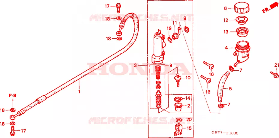 REAR BRAKE MASTER CYLINDER  Honda MOTO 85 CR 2005  CR85R5